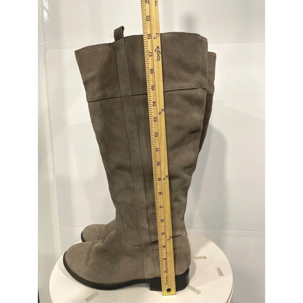 Torrid Womens 9W Tan Genuine Suede Over Knee High‎ Boots Side Zip Block Heel